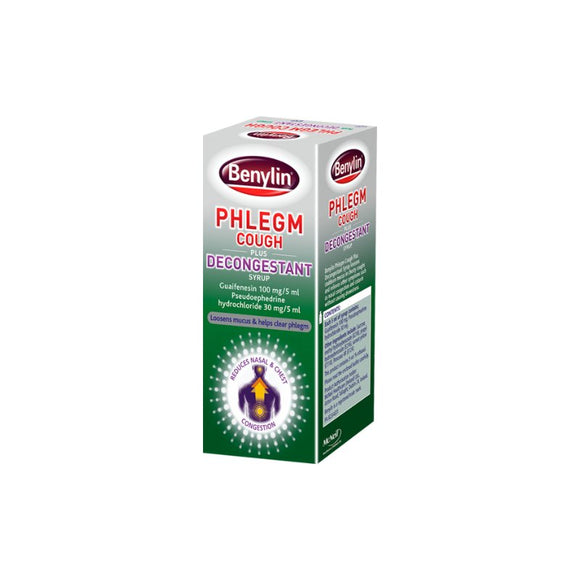 Benylin Phlegm Cough Plus Decongestant Syrup 100ml - O'Sullivans Pharmacy - Medicines & Health - 3574660684216