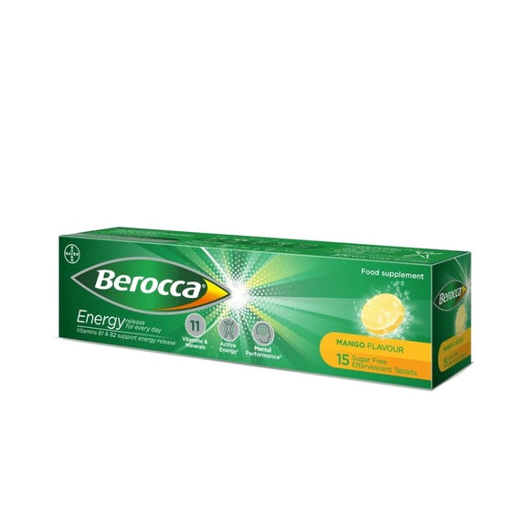 Berocca Mango Effervescent Tablets 15 Pack - O'Sullivans Pharmacy - Vitamins - 5010605153044