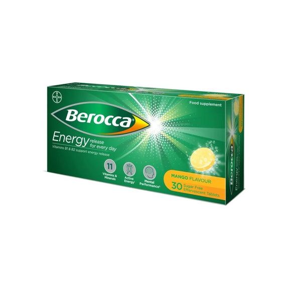 Berocca Mango Effervescent Tablets 30 Pack - O'Sullivans Pharmacy - Vitamins - 5010605153259