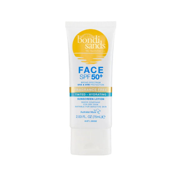 Bondi Sands Fragrance Free Hydrating Tinted Face Lotion SPF50+ 75ml - O'Sullivans Pharmacy - Suncare - 810020170177