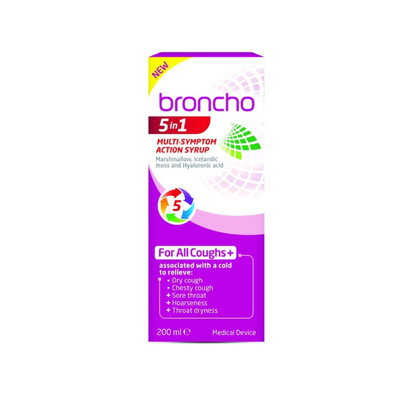 Bronchostop 5 in 1 Multi Symptom Action Syrup 120ml - O'Sullivans Pharmacy - Medicines & Health - 5400951004105