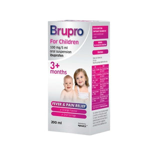 Brupro For Children 3+ Months 100mg/5ml 200ml - O'Sullivans Pharmacy - Medicines & Health - 5390387373718