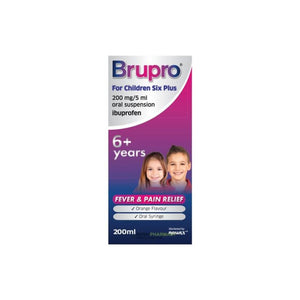 Brupro For Children Six Plus 200mg 200ml - O'Sullivans Pharmacy - Medicines & Health - 5390387373817
