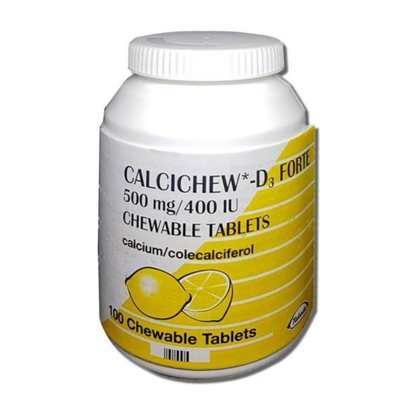 Calcichew D3 Forte 500mg/400iu Chewable Tablets 100 Pack - O'Sullivans Pharmacy - Vitamins -