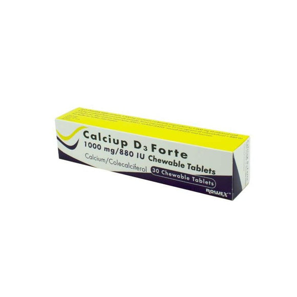 Calciup D3 Forte 1000mg/880 IU Chewable Tablets 30Pk - O'Sullivans Pharmacy - Vitamins - 5390387363016