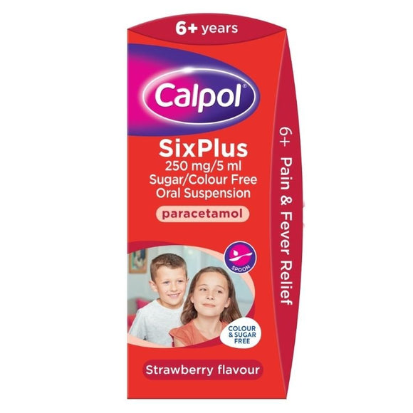 Calpol Six Plus 250mg/5ml Sugar Free & Colour Free Suspension 140ml - O'Sullivans Pharmacy - Medicines & Health -