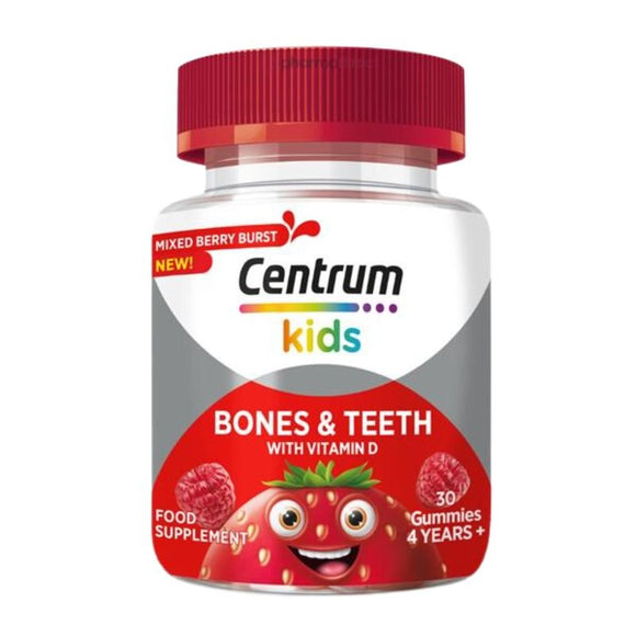 Centrum Kids Bones & Teeth Gummies Mixed Berry Flavour 30 Pack - O'Sullivans Pharmacy - Vitamins - 5054563947857