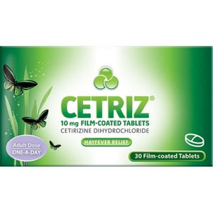 Cetriz 10mg Cetirizine Film Coated Tablets 30 - O'Sullivans Pharmacy - Medicines & Health -