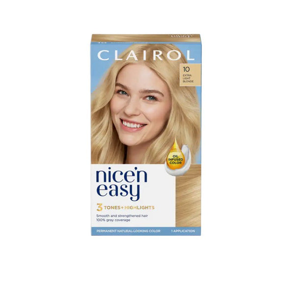 Clairol Nice n Easy 10 Extra Light Blonde Permanent Hair Dye - O'Sullivans Pharmacy - Toiletries - 8699568527368