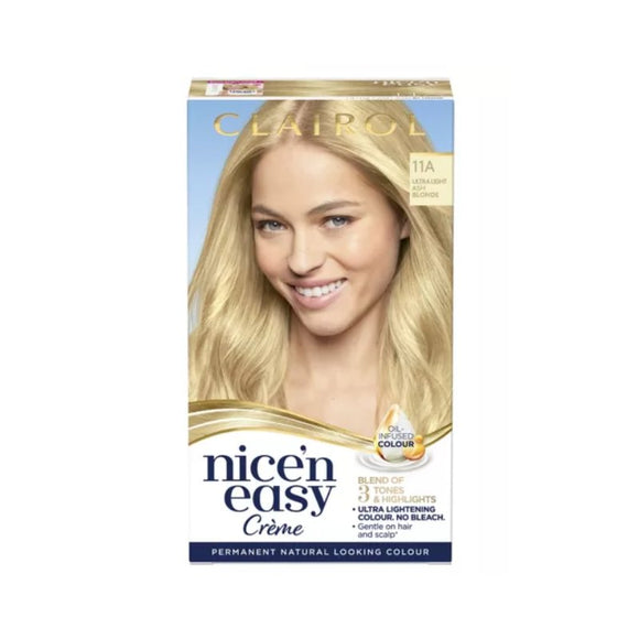 Clairol Nice n Easy 11A Ultra Light Ash Blonde Permanent Hair Dye - O'Sullivans Pharmacy - Toiletries - 8699568527214