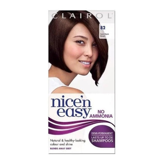 Clairol Nice n Easy No Ammonia Hair Colour Dark Warm Brown 82 - O'Sullivans Pharmacy - Toiletries -