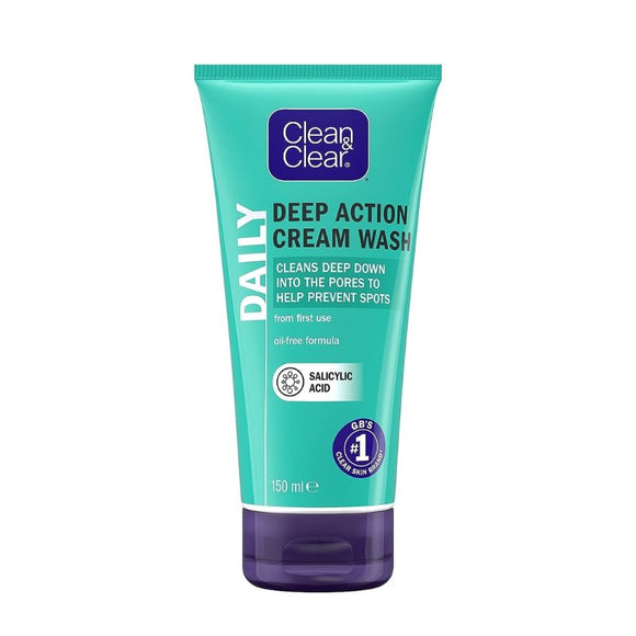 Clean & Clear Deep Action Cream Wash 150ml - O'Sullivans Pharmacy - Skincare - 3574661245409