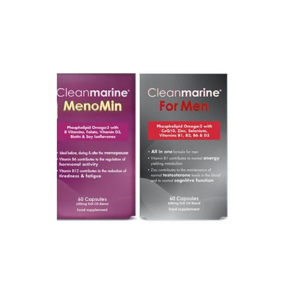 Cleanmarine MenoMin & For Men Twinpack 120 Capsules - O'Sullivans Pharmacy - Vitamins - 5391500077957