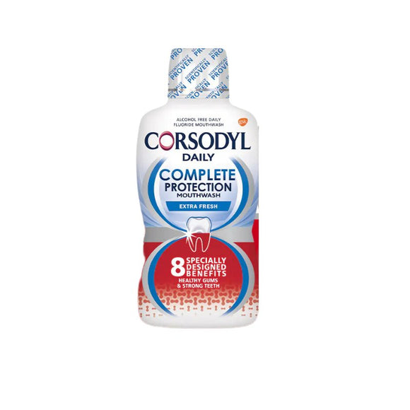 Corsodyl Complete Protection Extra Fresh Mouthwash 500ml - O'Sullivans Pharmacy - Toiletries - 5054563051721
