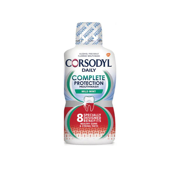 Corsodyl Complete Protection Mint Mouthwash 500ml - O'Sullivans Pharmacy - Toiletries -  5054563051677