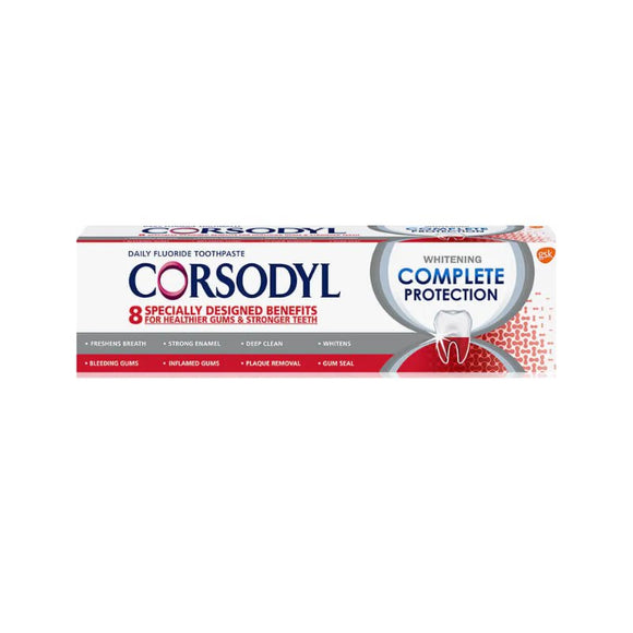 Corsodyl Complete Protection Whitening Toothpaste 75ml - O'Sullivans Pharmacy - Toiletries - 5054563055781