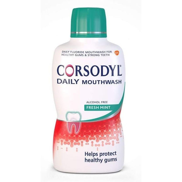 Corsodyl Daily Freshmint Alcohol Free Mouthwash 500ml - O'Sullivans Pharmacy - Toiletries -