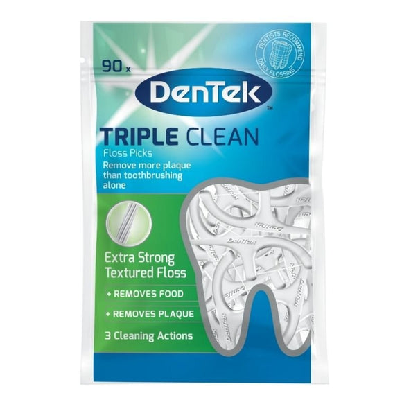 Dentek Triple Clean Flossers Mint 90 Pack - O'Sullivans Pharmacy - Toiletries -