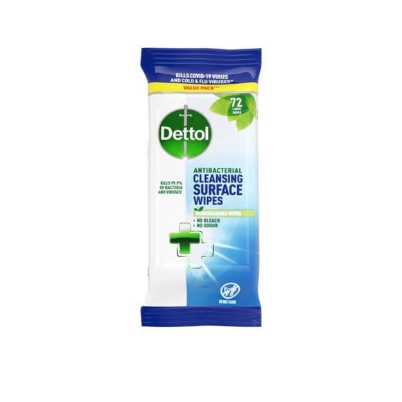 Dettol Surface Cleanser Wipes 72 Pack - O'Sullivans Pharmacy - Medicines & Health - 5011417801291