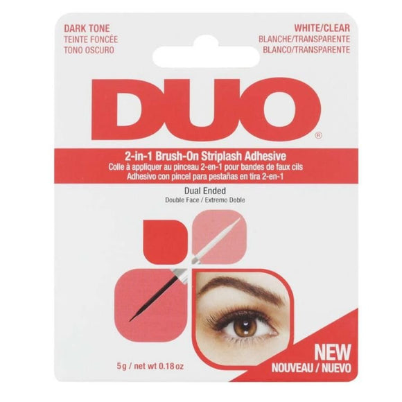 Duo 2 in 1 Brush On Striplash Adhesive White/Clear Tone Red Pack 5g - O'Sullivans Pharmacy - Beauty - 073930656968