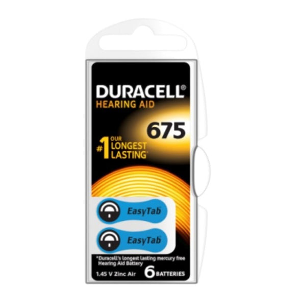 Duracell Hearing Aid Blue Tab 675 N 6 Pack Batteries - O'Sullivans Pharmacy - Medicines & Health -