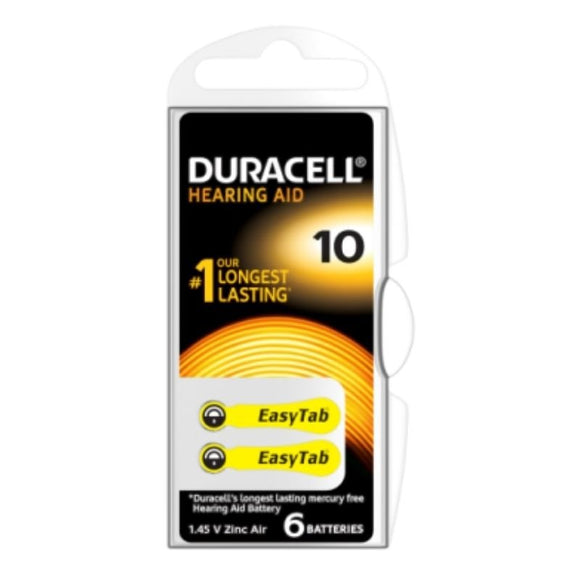 Duracell Hearing Aid Yellow Tab 10 N 6 Pack Batteries - O'Sullivans Pharmacy - Medicines & Health -