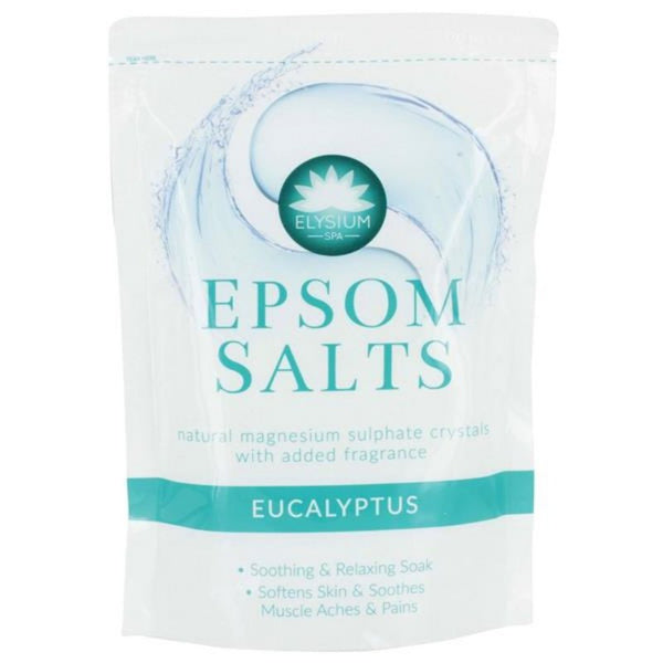 6 x Elysium Spa Natural Eucalyptus Epsom Salts, Magnesium Sulphate  Crystals, 1KG