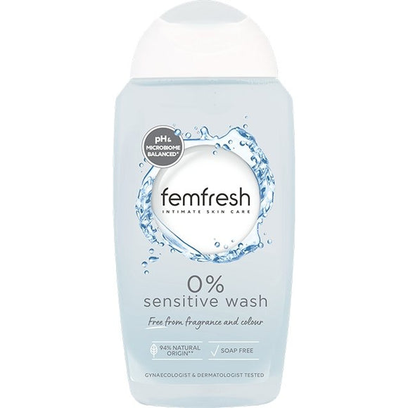 Femfresh 0% Sensitive Intimate Wash 250ml - O'Sullivans Pharmacy - Toiletries - 5010724833674