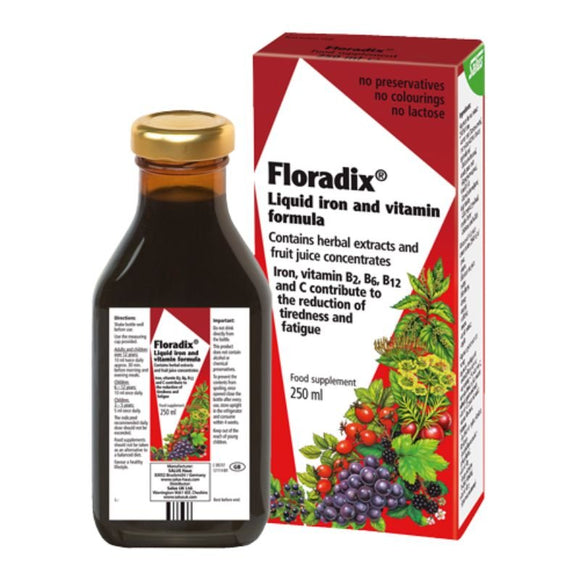 Floradix Liquid Iron Formula 250ml - O'Sullivans Pharmacy - Vitamins - 4004148057076