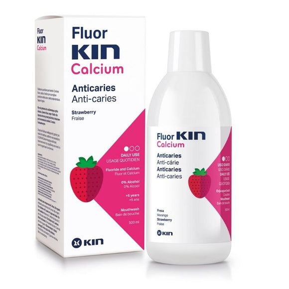 Fluor Kin Calcium Mouthwash Strawberry Flavour 500ml - O'Sullivans Pharmacy - Toiletries -