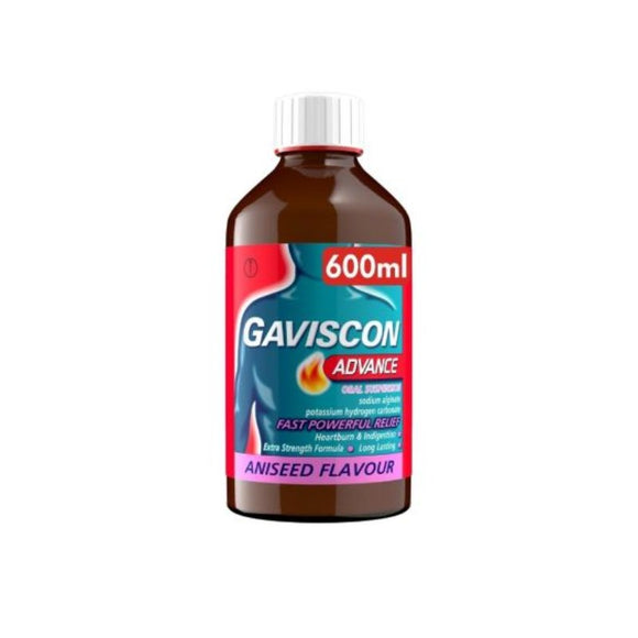 Gaviscon Advance Aniseed Liquid 600ml - O'Sullivans Pharmacy - Medicines & Health -