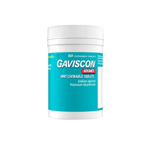 Gaviscon Advance Peppermint Flavour Chewable Tabs 60s - O'Sullivans Pharmacy - Medicines & Health - 5011417568477