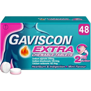 Gaviscon Extra Peppermint Tablets 48 Pack - O'Sullivans Pharmacy - Medicines & Health -