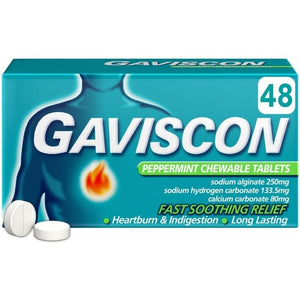 Gaviscon Peppermint Tablets 48 Pack - O'Sullivans Pharmacy - Medicines & Health -