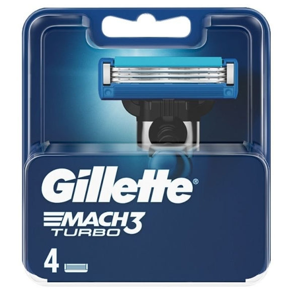 Gillette Mach 3 Turbo Blades 4 Pack - O'Sullivans Pharmacy - Toiletries -