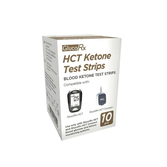 GlucoRx HCT Ketone Test Strips 10 Pack - O'Sullivans Pharmacy - Medicines & Health - 5060342240552