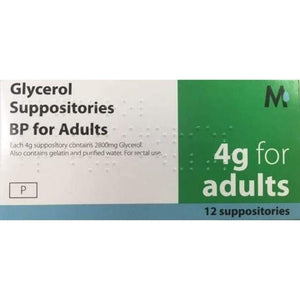 Glycerol Suppositories Adult 4g 12 Pack - O'Sullivans Pharmacy - Medicines & Health -