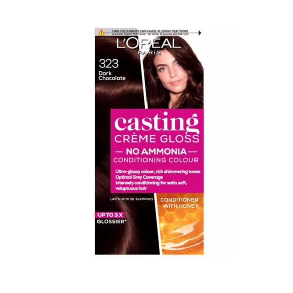L'Oreal Casting Creme Gloss 323 Dark Chocolate Hair Colour - O'Sullivans Pharmacy - Haircare - 3600521365984