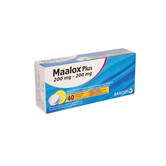 Maalox Plus Chewable Tablets 40 Pack Lemon - O'Sullivans Pharmacy - Medicines & Health - 5013011002975