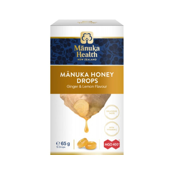 Manuka Health Honey Drops with Ginger & Lemon 15 - O'Sullivans Pharmacy - Medicines & Health - 9421023628773