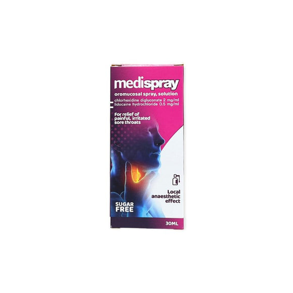 Medispray Throat Spray 30ml - O'Sullivans Pharmacy - Medicines - 5099562924751