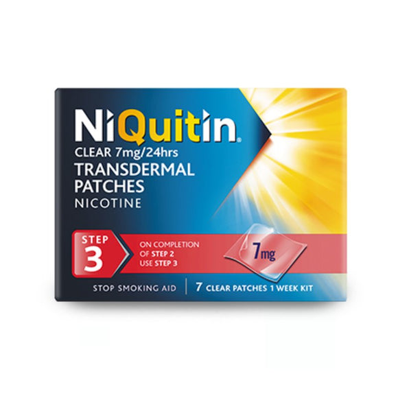 Niquitin Clear Step 3 7mg X 7 Patches - O'Sullivans Pharmacy - Medicines & Health - 5011080105405