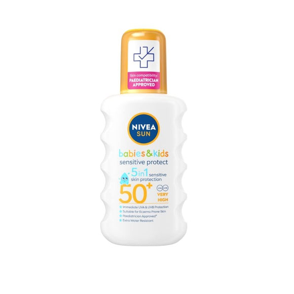 Nivea Sun Babies & kids Sensitive Protect Spray 200ml - O'Sullivans Pharmacy - Suncare & Travel - 4005900600202