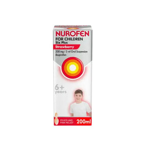 Nurofen Children 6+ Strawberry 200mg/5ml Oral Suspension 200ml - O'Sullivans Pharmacy - Medicines & Health - 5000158070202