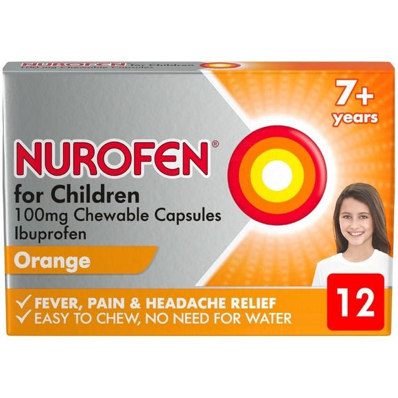 Nurofen Children 7+ Soft Chews Orange 100mg 12 Pack - O'Sullivans Pharmacy - Medicines & Health -