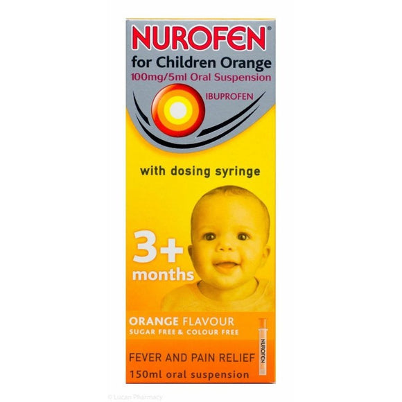 Nurofen for Children Oral Suspension with Syringe 150ml Orange Flavour - O'Sullivans Pharmacy - Medicines & Health - 5000158067011