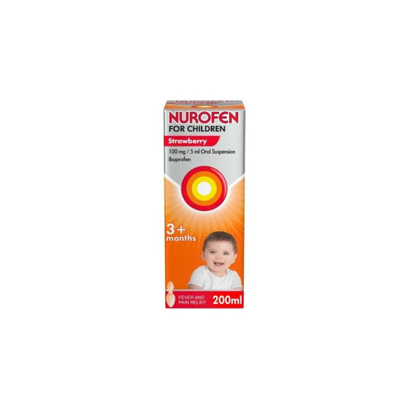 Nurofen For Children Strawberry Suspension Spoon 200ml - O'Sullivans Pharmacy - Medicines & Health - 5000158069848