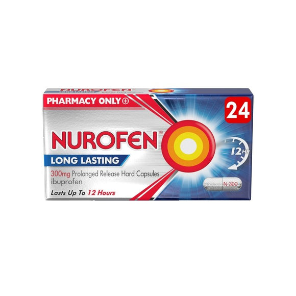 Nurofen Long Lasting Ibuprofen 300mg Prolonged Release Hard Capsules 24's - O'Sullivans Pharmacy - Medicines & Health - 5011417581049