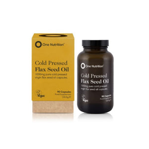 One Nutrition Cold Pressed Flax Seed Oil 90 Capsules - O'Sullivans Pharmacy - Vitamins - 5391500077476