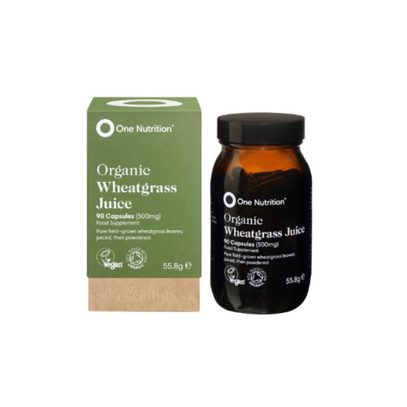 One Nutrition Organic Wheatgrass Juice 90 Capsules - O'Sullivans Pharmacy - Vitamins - 5391500071269